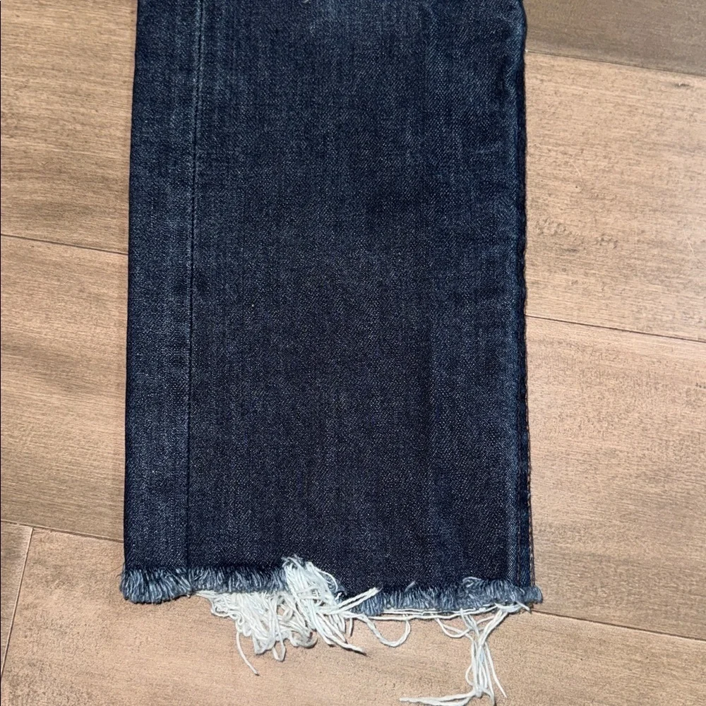 The Unbranded Brand Selvedge Raw Hem Denim Jeans Dark Wash Blue SZ 28